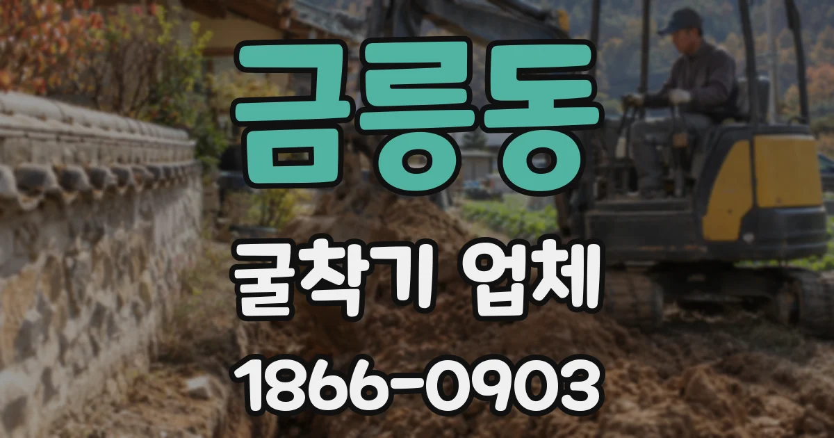 금릉동 굴착기 업체