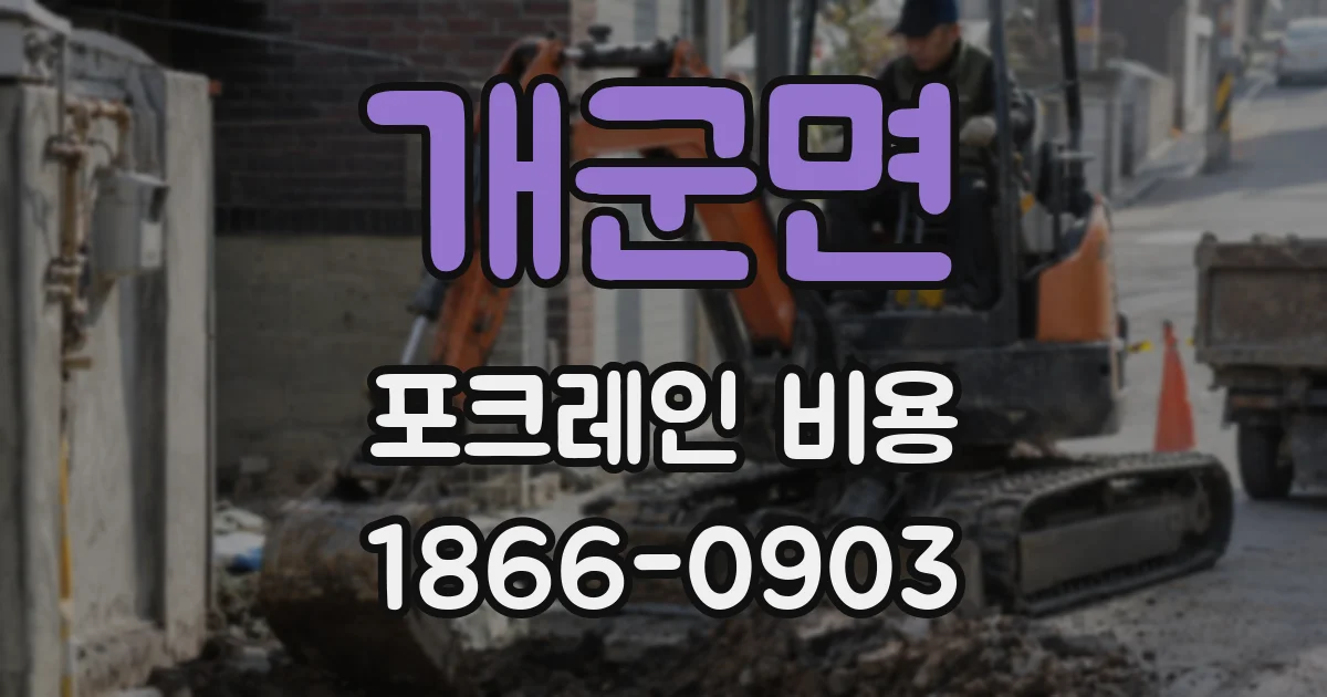 개군면 포크레인 비용