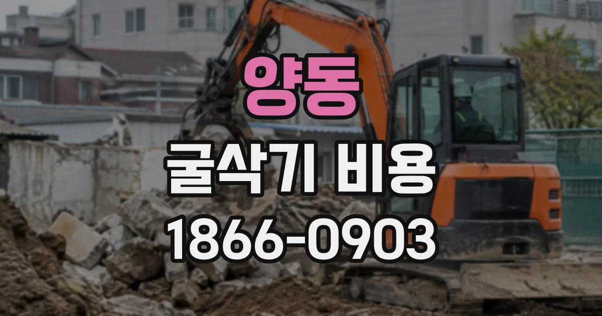 양동 굴삭기비용