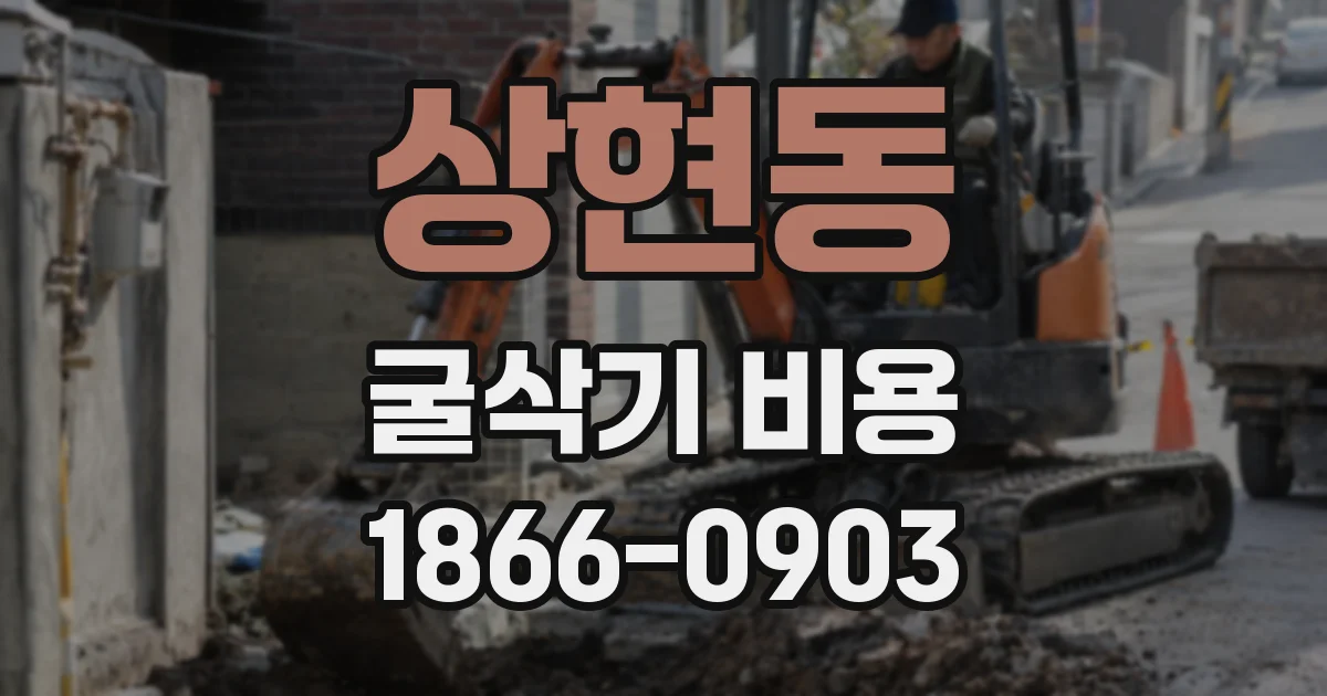 상현동 굴삭기 비용