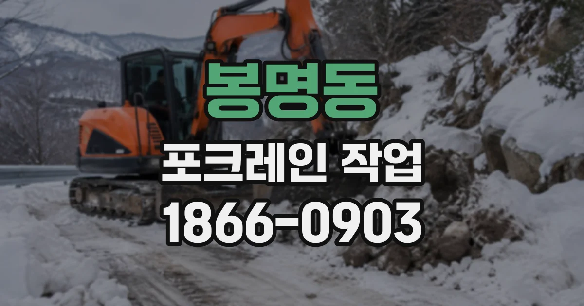 봉명동 포크레인작업