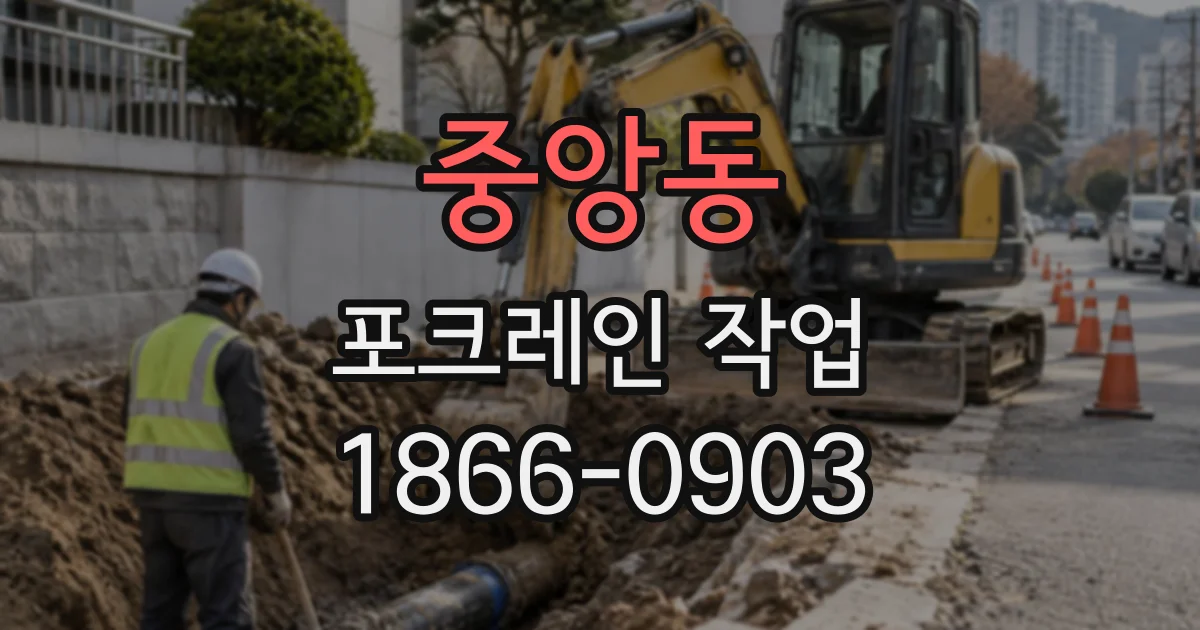 중앙동 포크레인작업