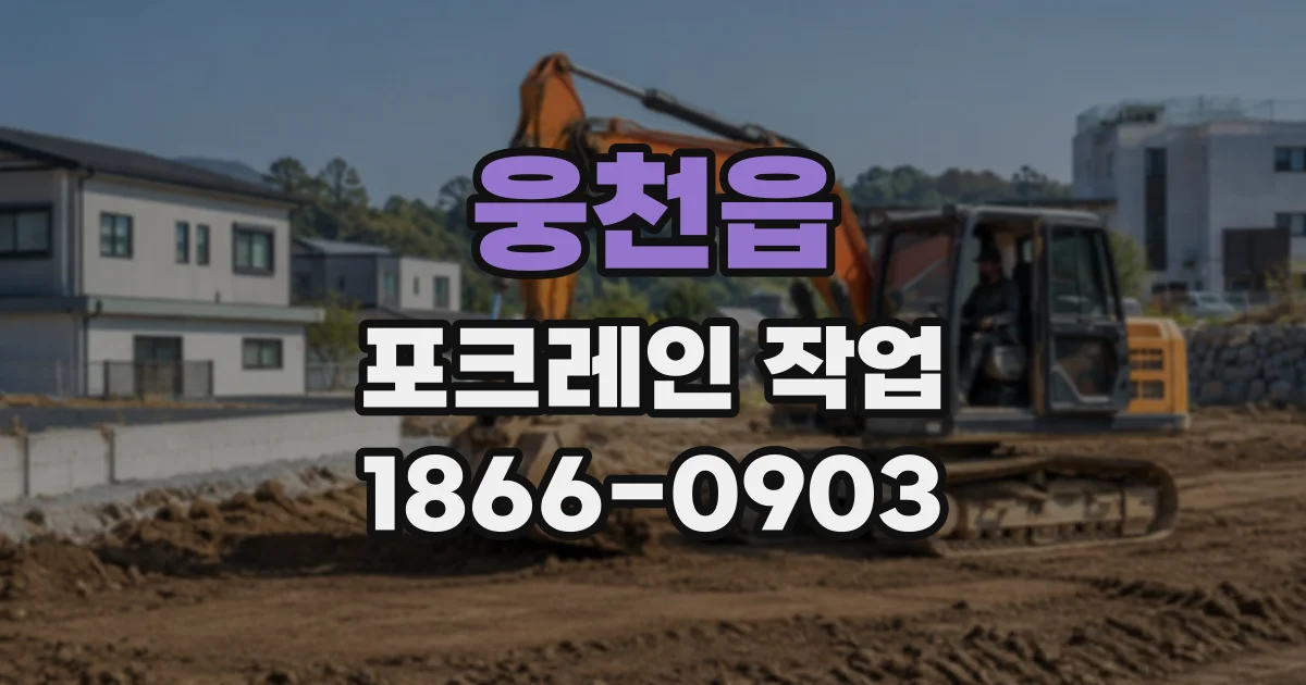 웅천읍 포크레인작업