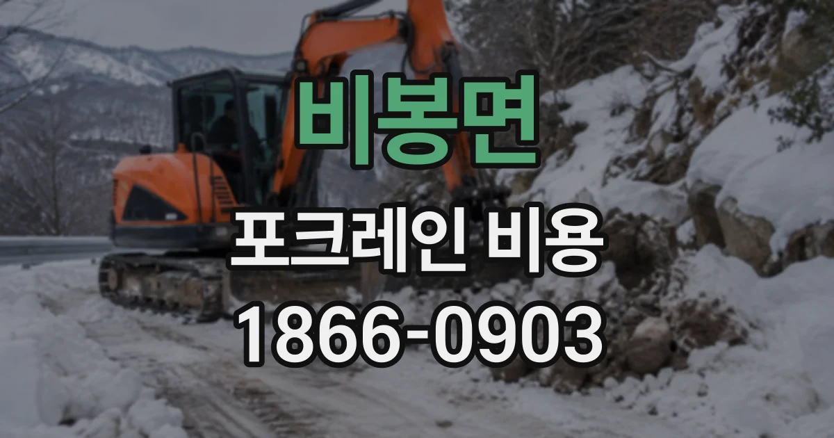 비봉면 포크레인비용