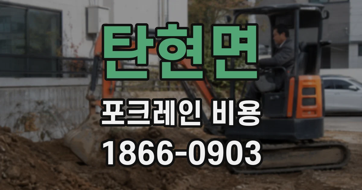 탄현면 포크레인 비용