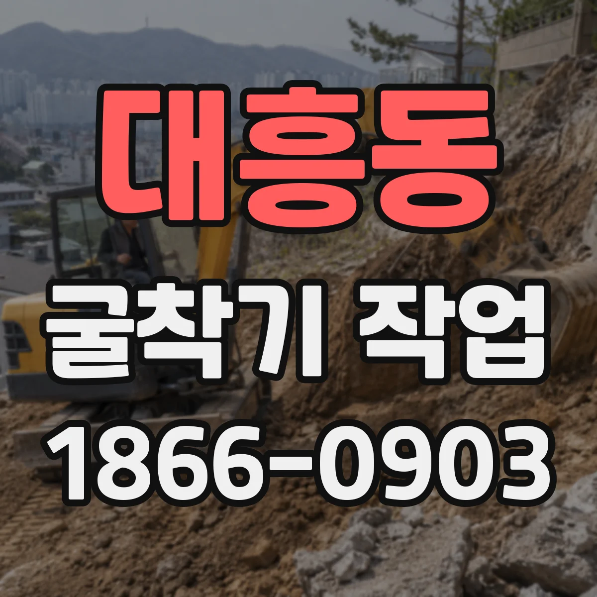 대흥동 굴착기 작업