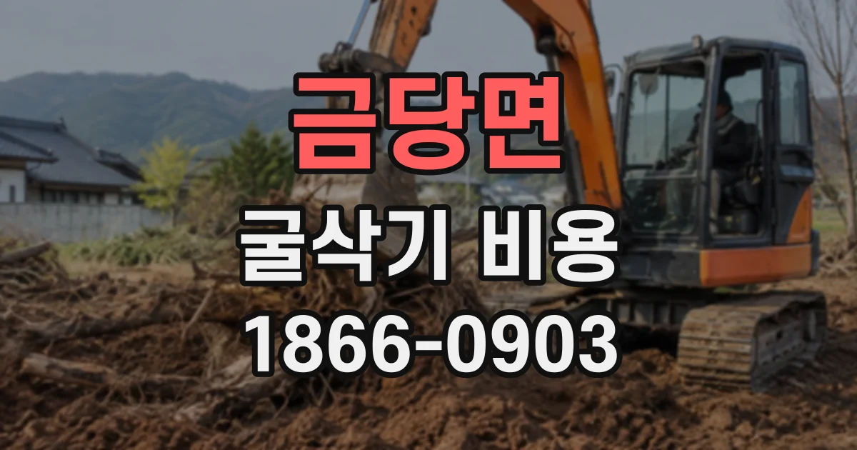 금당면 굴삭기비용