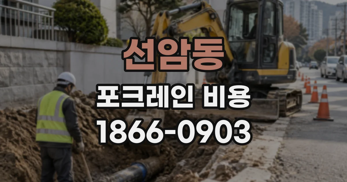 선암동 포크레인비용