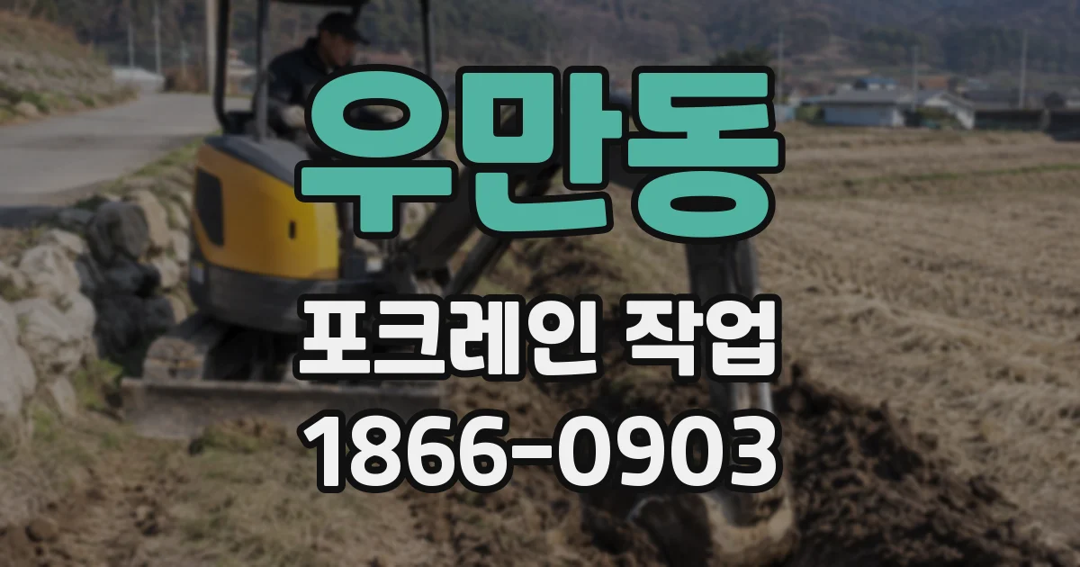 우만동 포크레인 작업