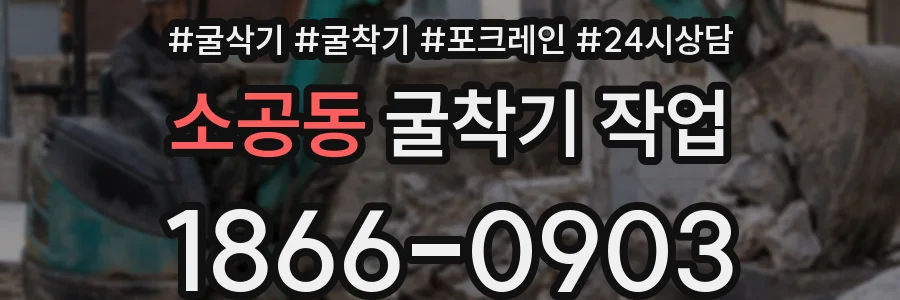 소공동 굴착기 작업