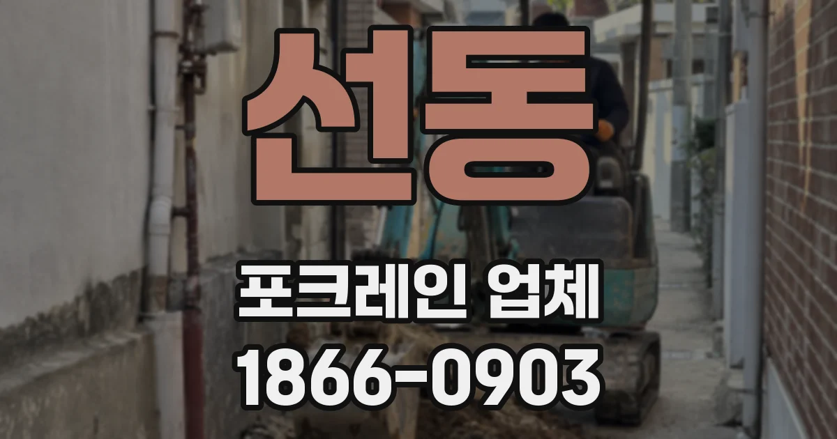 선동 포크레인 업체