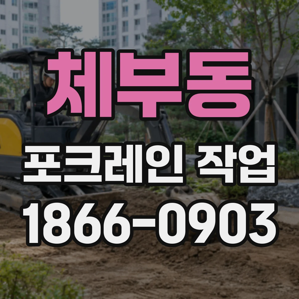 체부동 포크레인 작업
