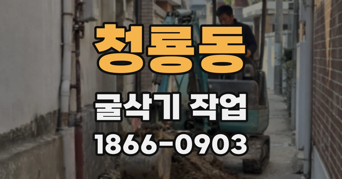 청룡동 굴삭기 작업