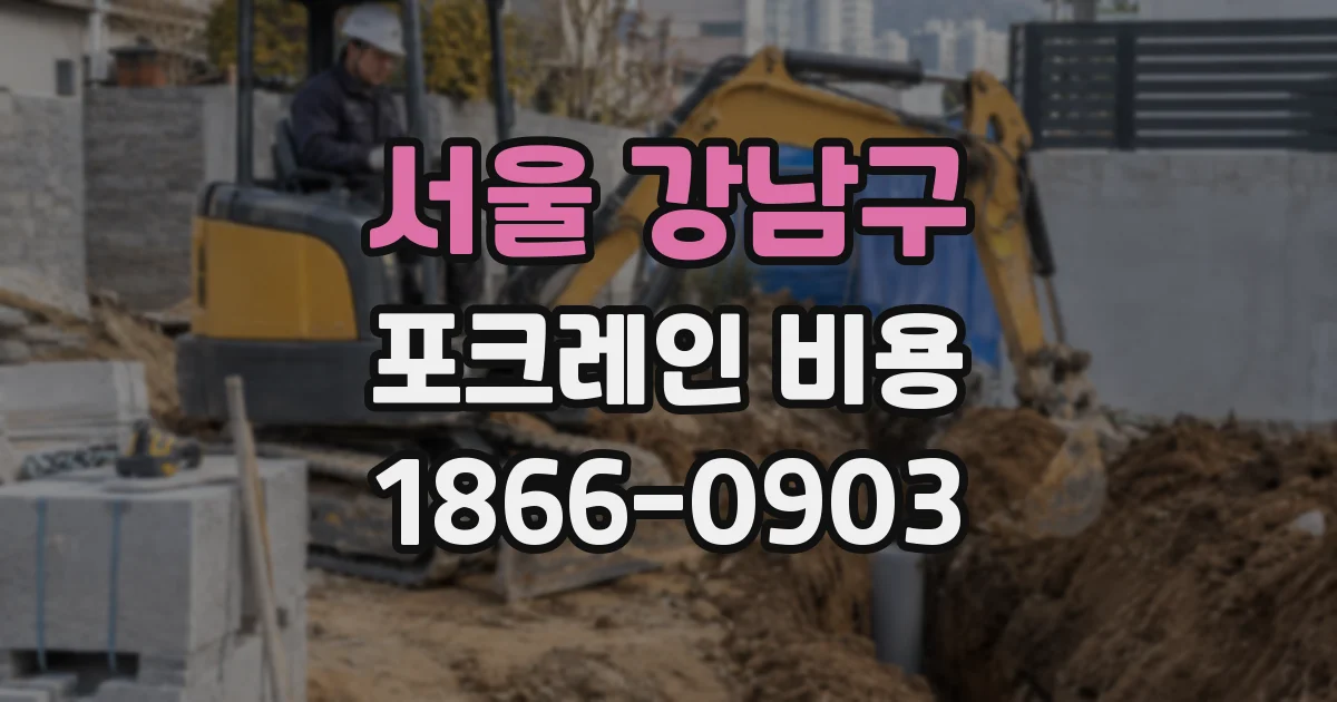 서울 강남구 포크레인 비용