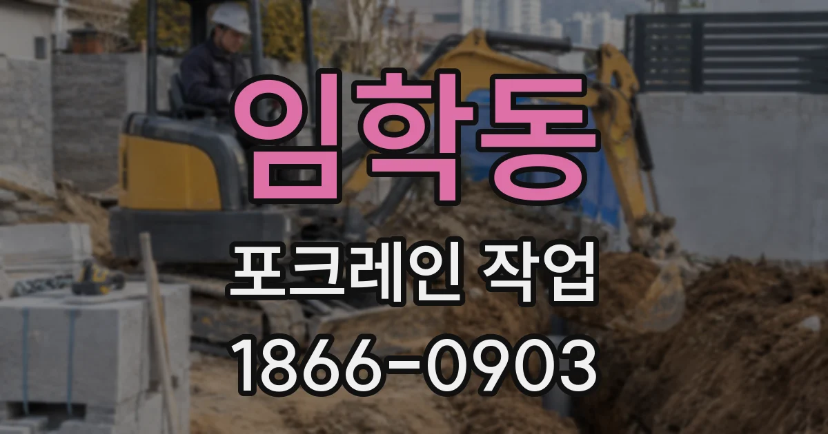 임학동 포크레인 작업