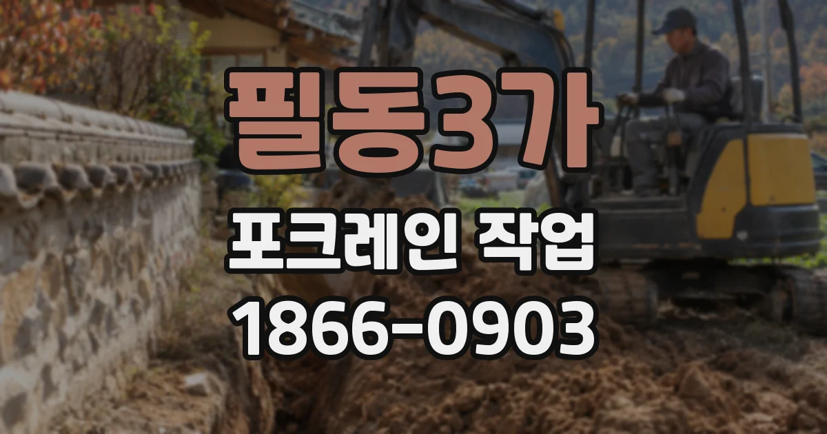 필동3가 포크레인 작업