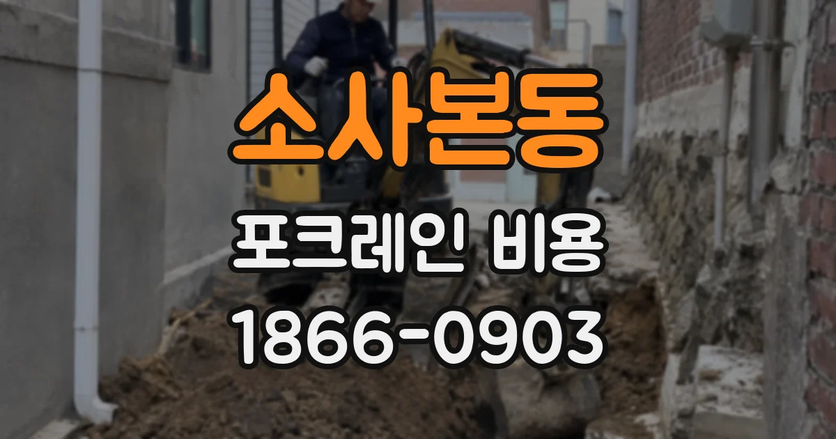 소사본동 포크레인 비용