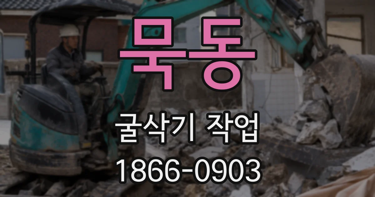 묵동 굴삭기 작업