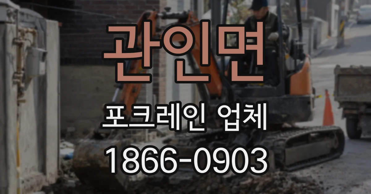 관인면 포크레인 업체