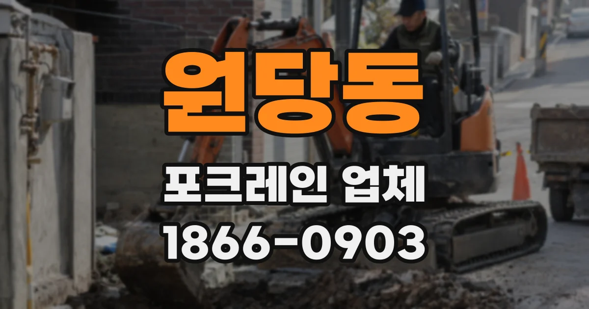 원당동 포크레인 업체