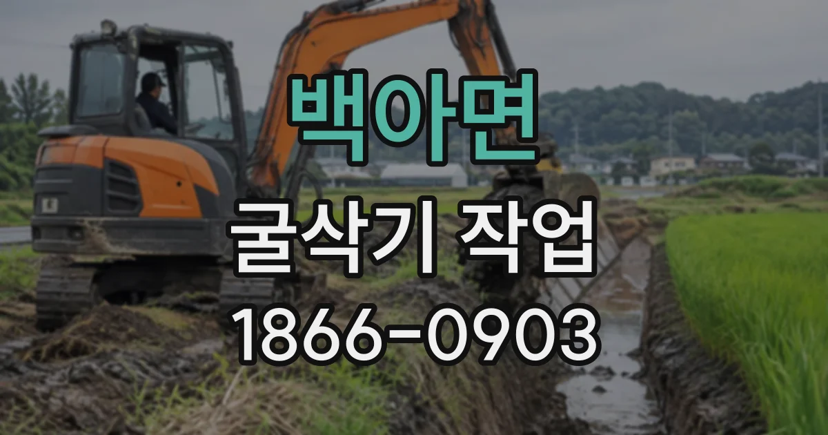 백아면 굴삭기작업