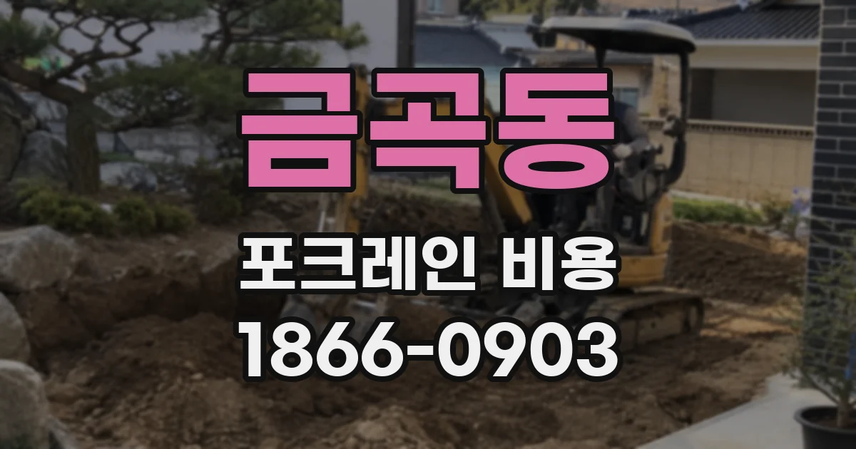 금곡동 포크레인 비용