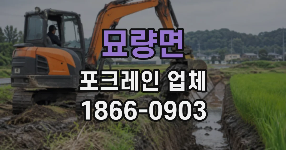 묘량면 포크레인업체