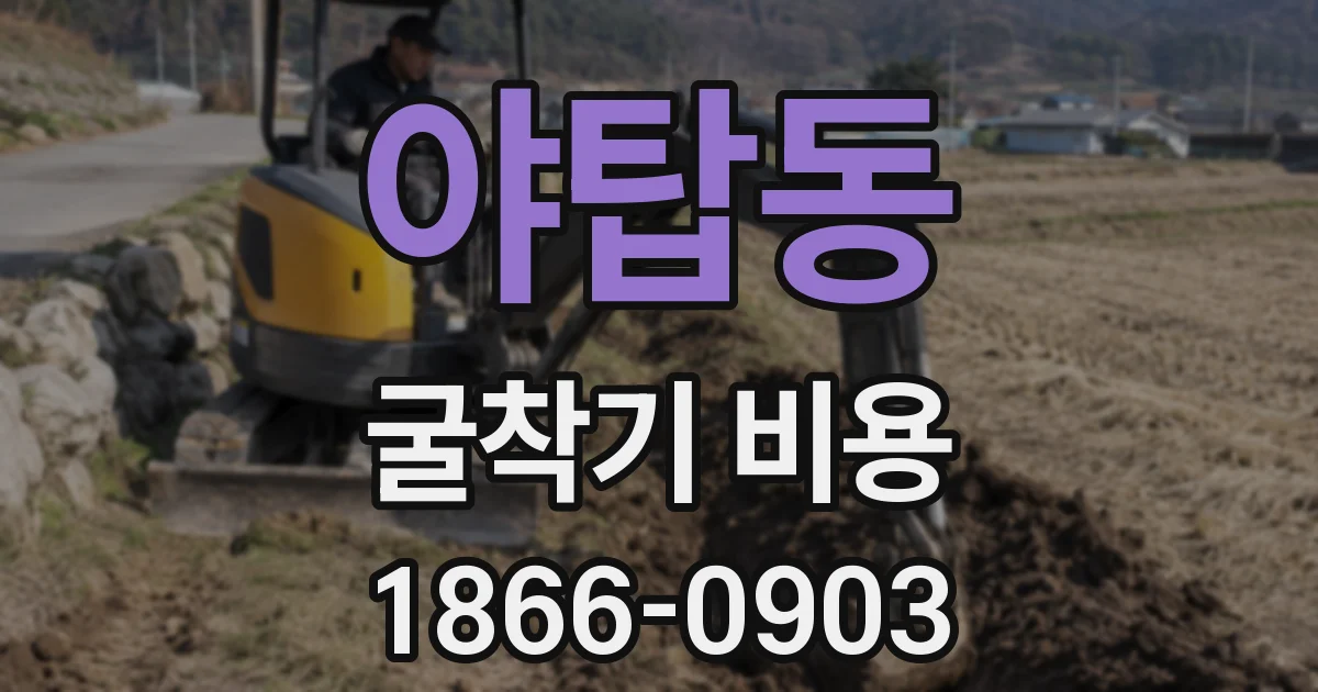 야탑동 굴착기 비용