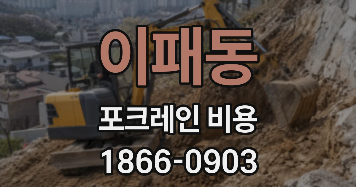 이패동 포크레인 비용