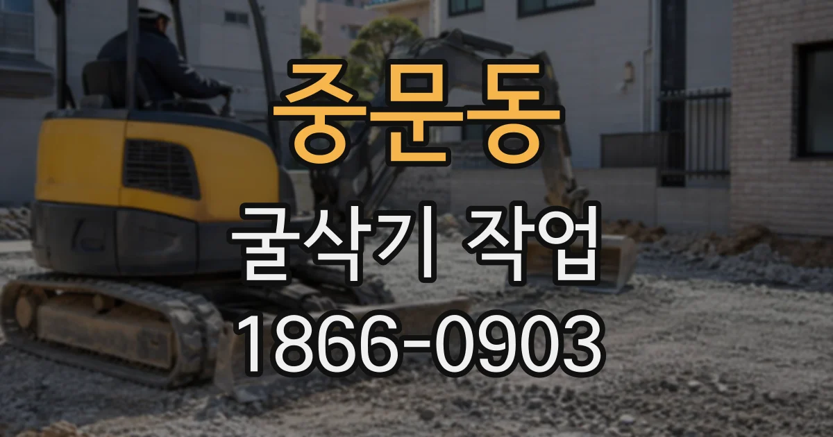 중문동 굴삭기작업