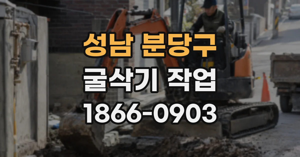 성남 분당구 굴삭기 작업