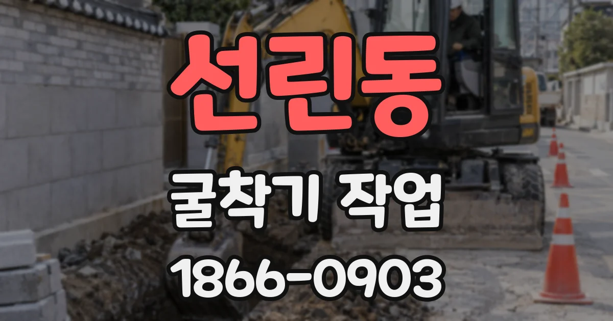 선린동 굴착기 작업