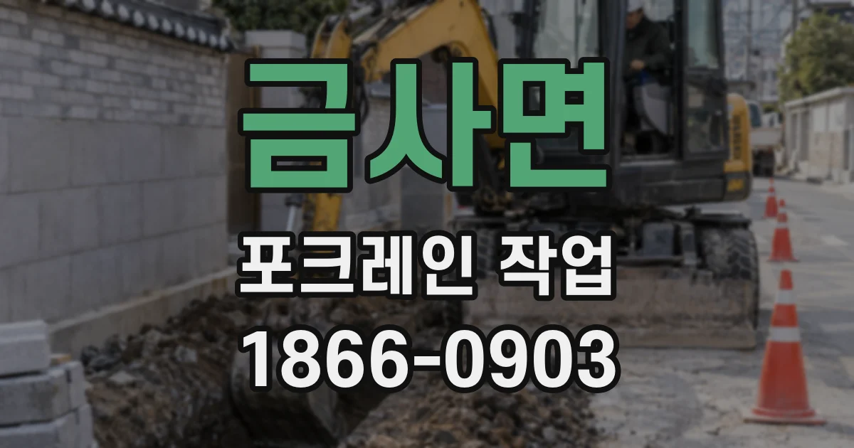 금사면 포크레인 작업