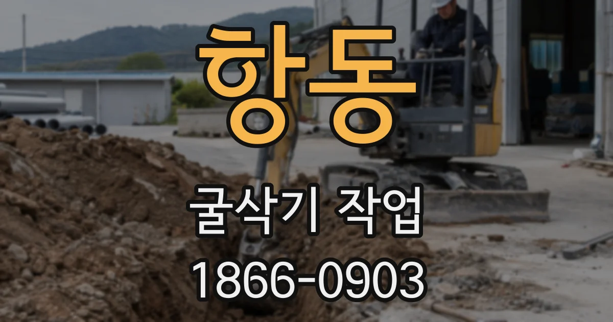 항동 굴삭기 작업