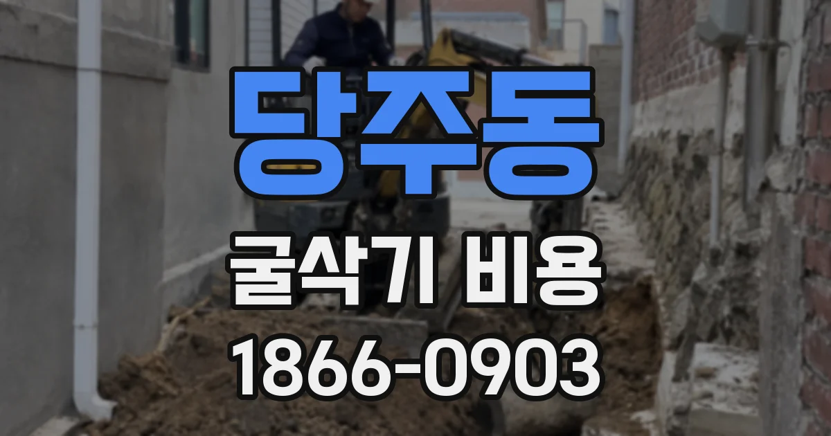당주동 굴삭기 비용