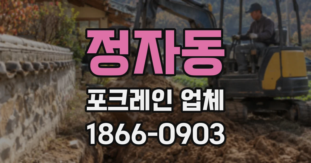 정자동 포크레인 업체