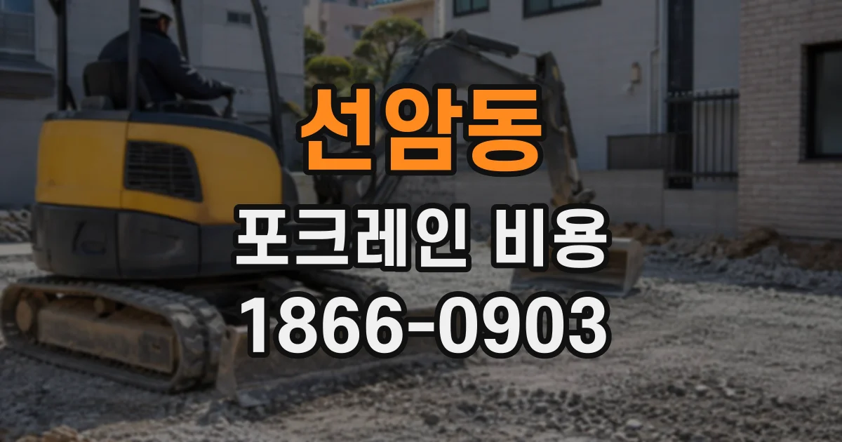 선암동 포크레인비용