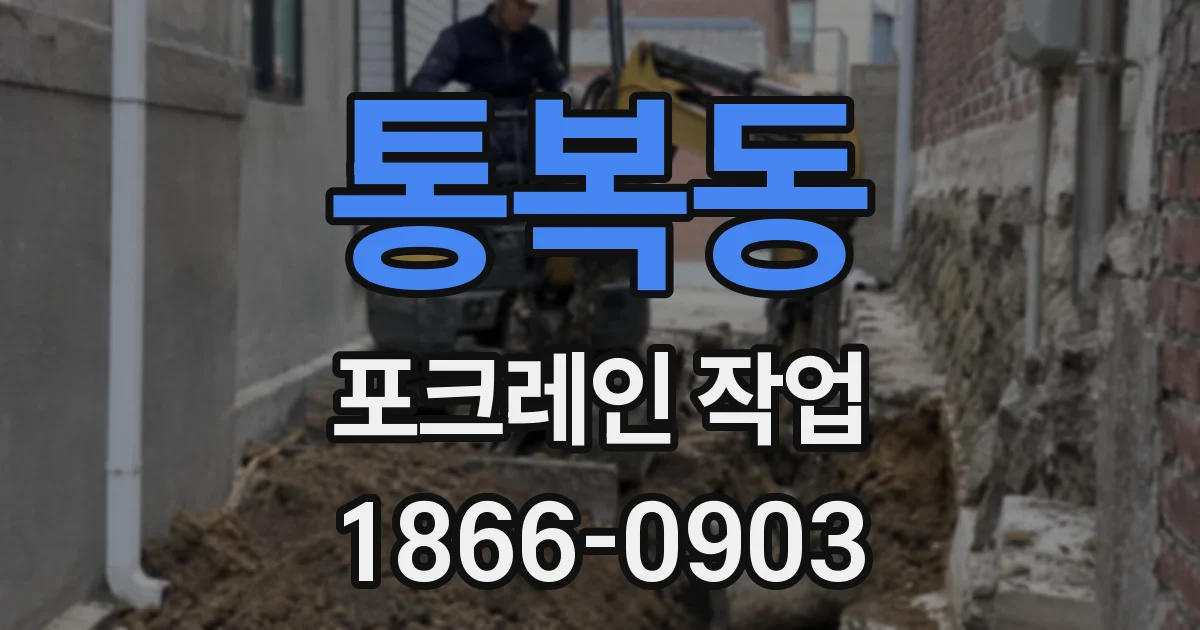 통복동 포크레인 작업