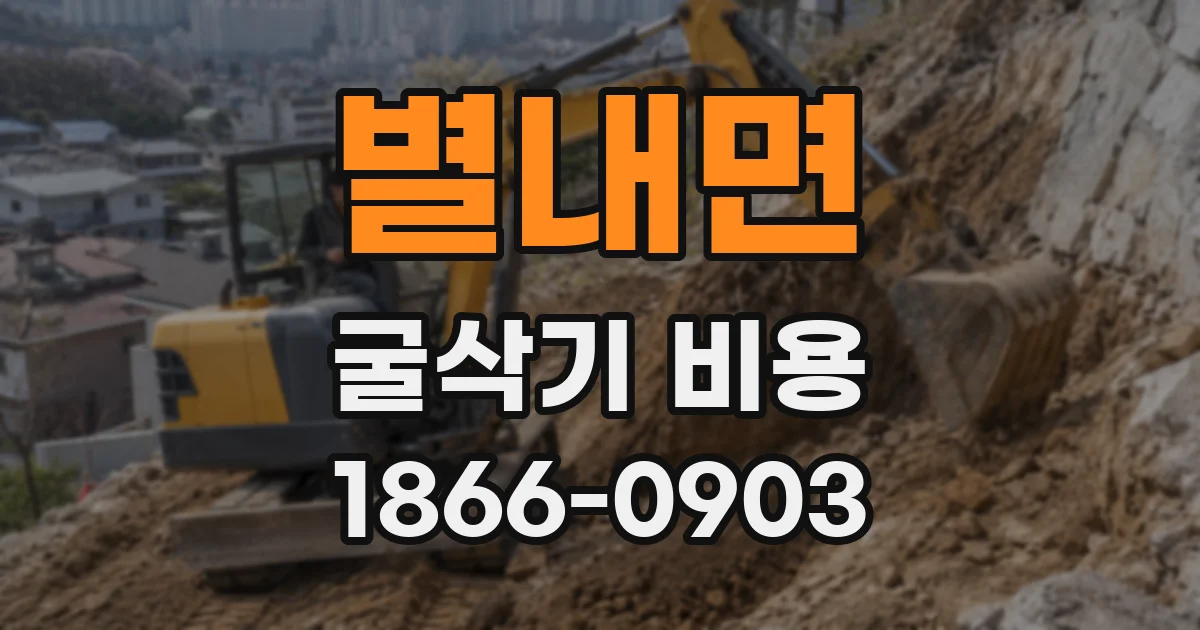 별내면 굴삭기 비용