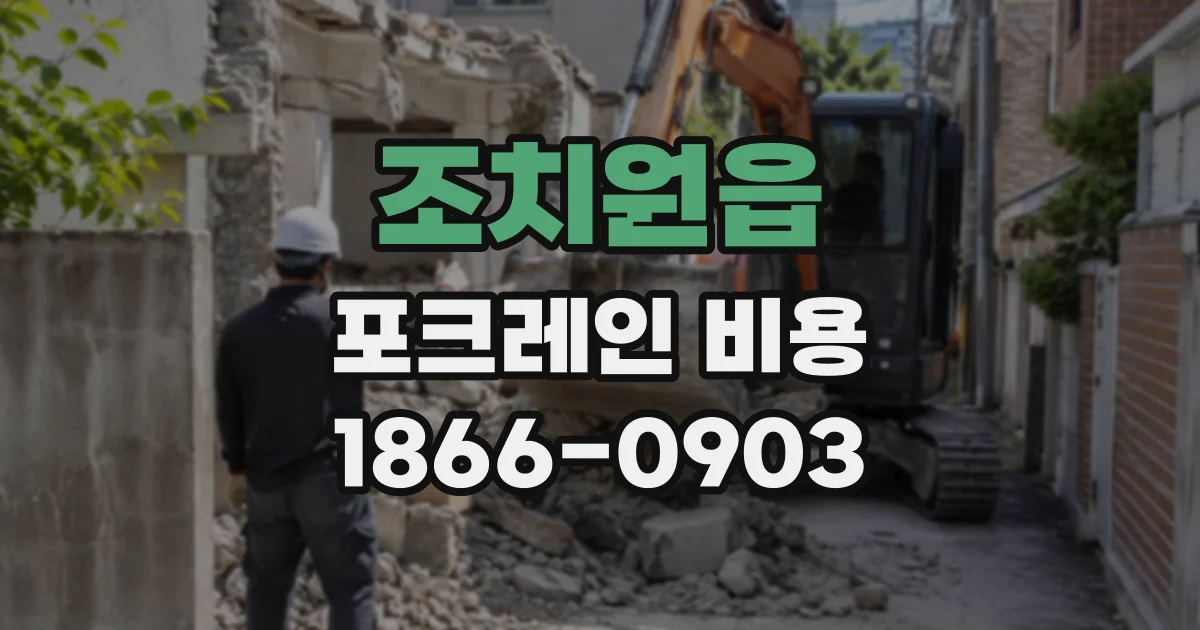 조치원읍 포크레인비용