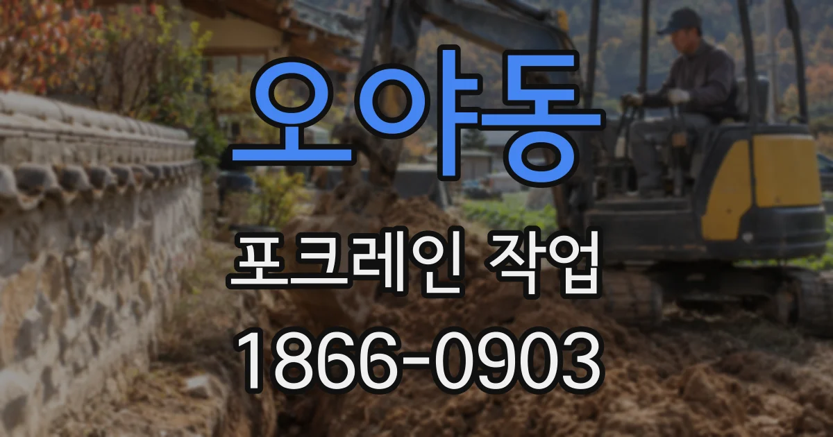 오야동 포크레인 작업