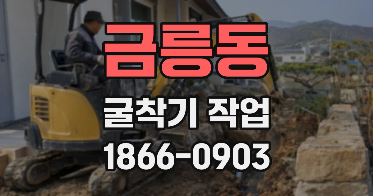 금릉동 굴착기 작업