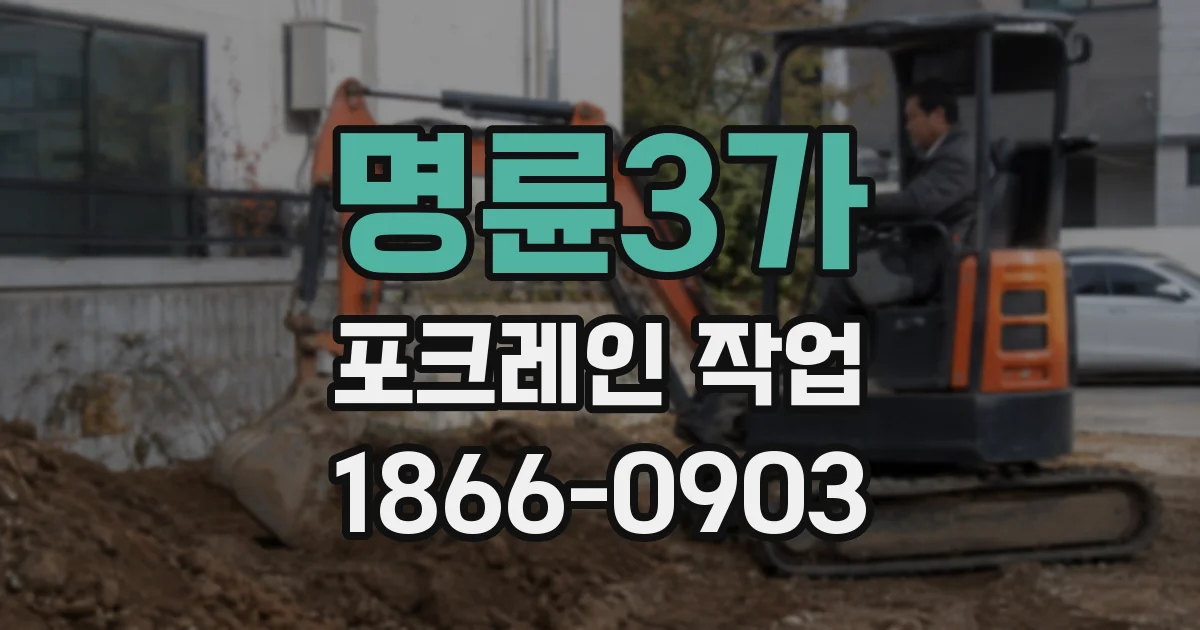 명륜3가 포크레인 작업