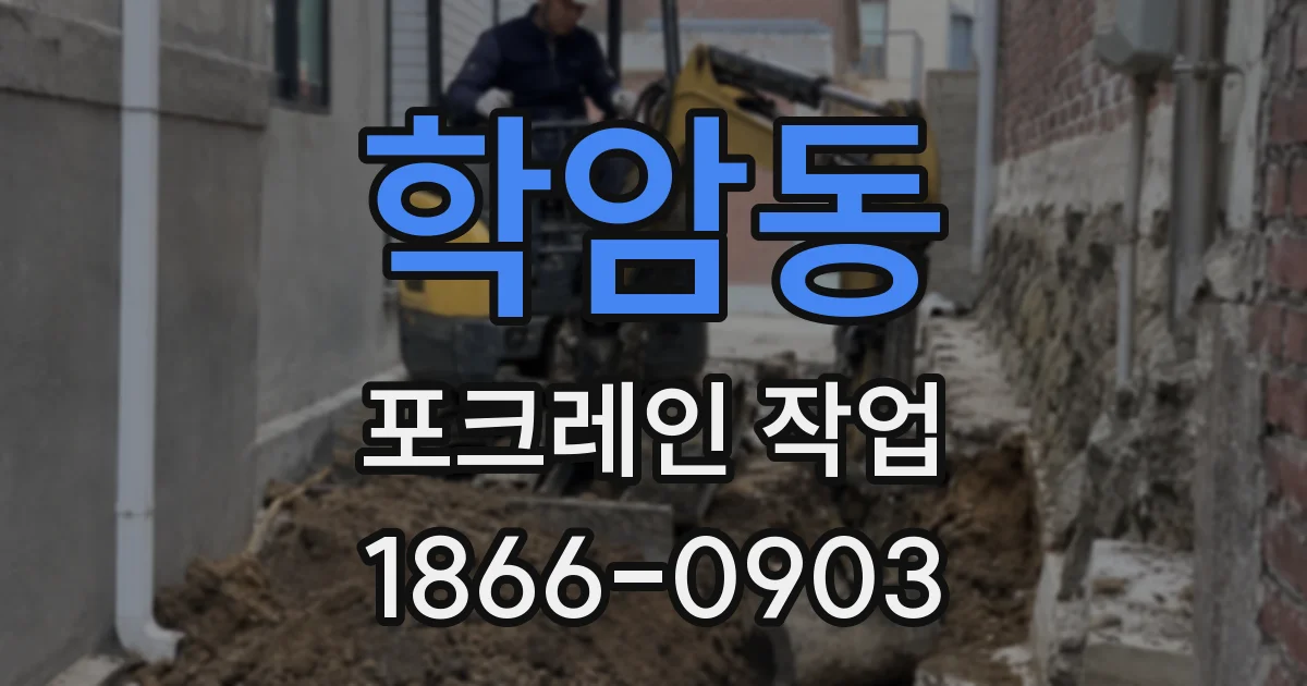 학암동 포크레인 작업