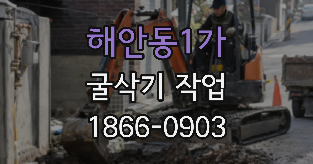 해안동1가 굴삭기 작업