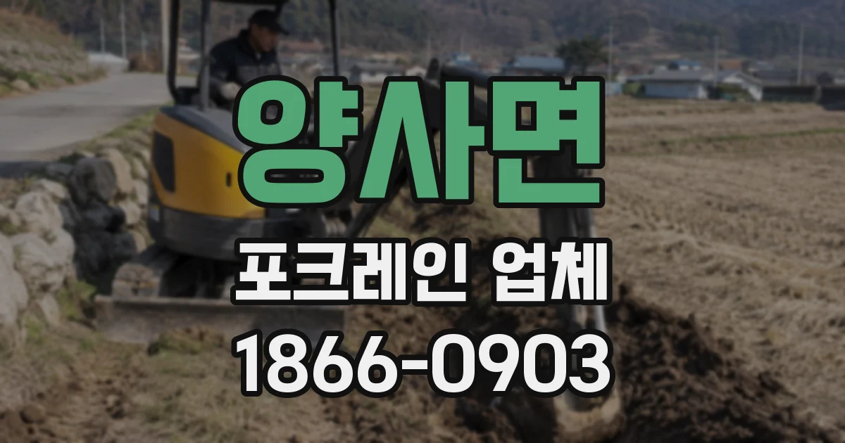 양사면 포크레인 업체
