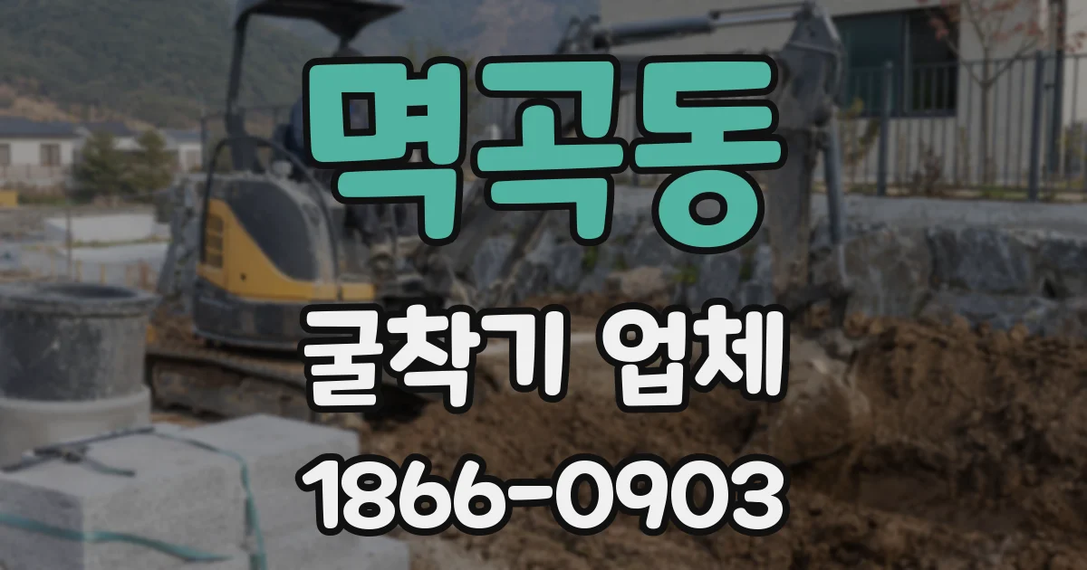 멱곡동 굴착기 업체