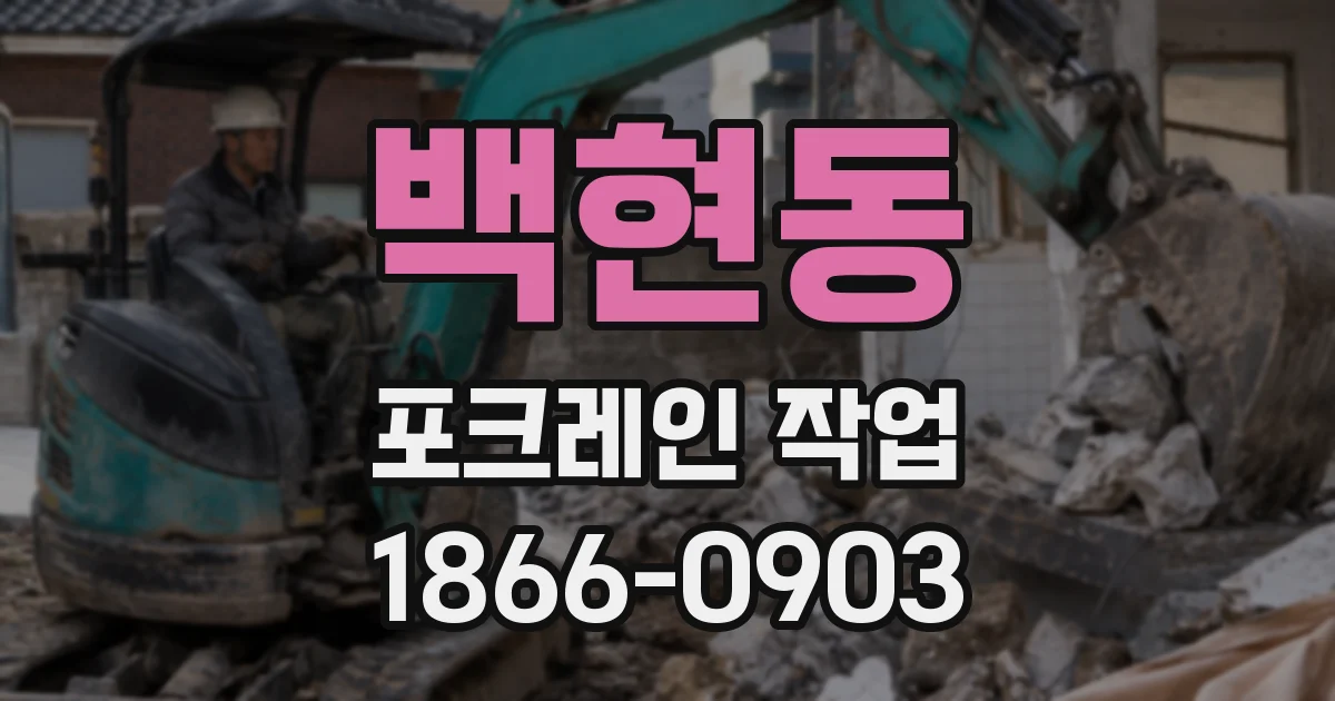 백현동 포크레인 작업