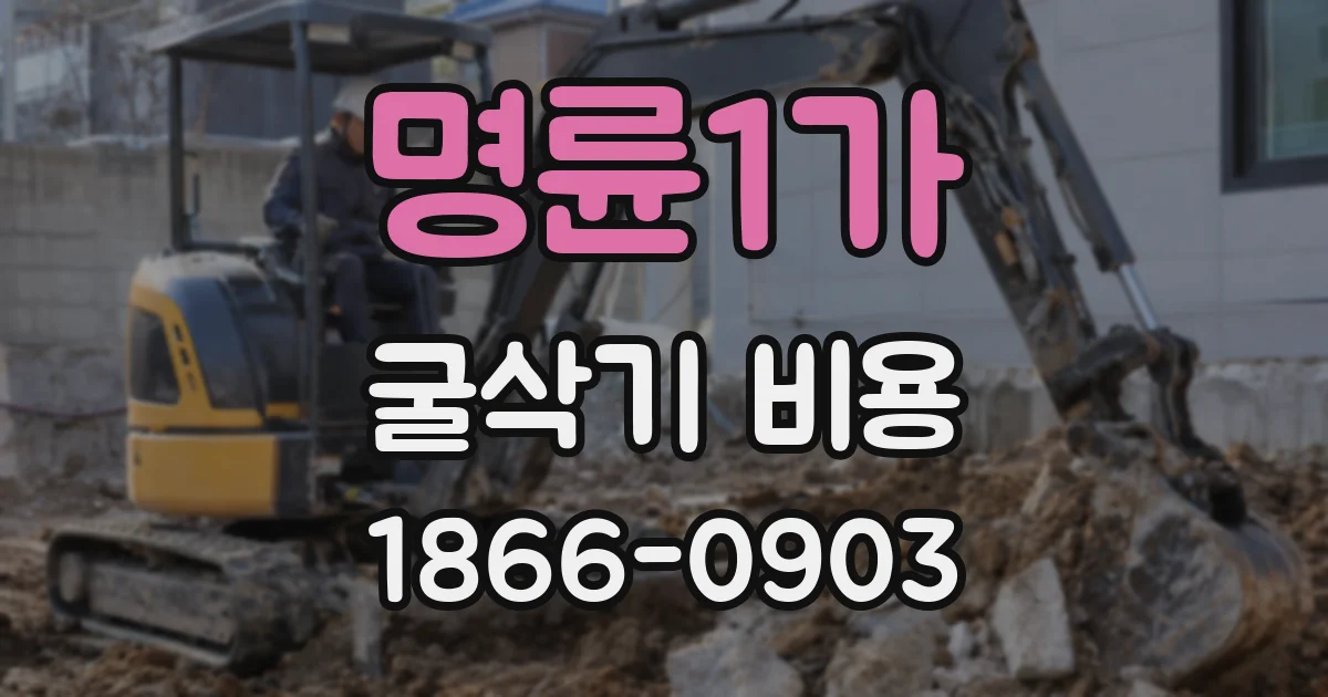 명륜1가 굴삭기 비용