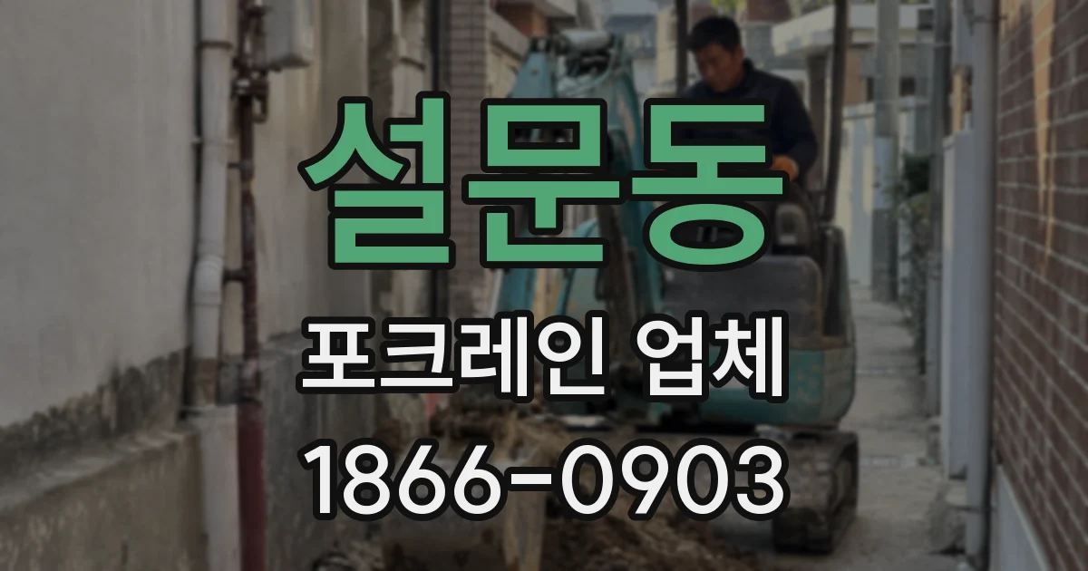 설문동 포크레인 업체